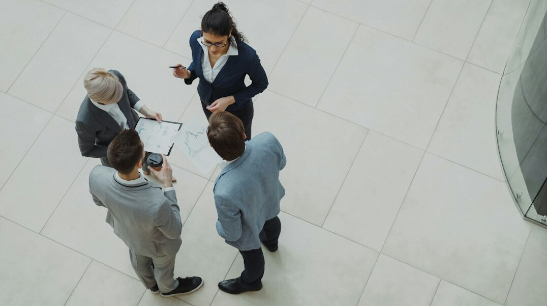 diverse team in office meeting